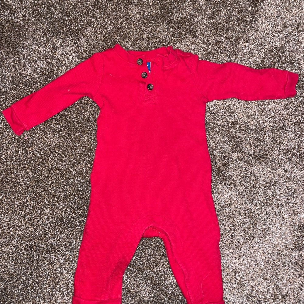 Old Navy Bright Red Kids One Piece Footie
